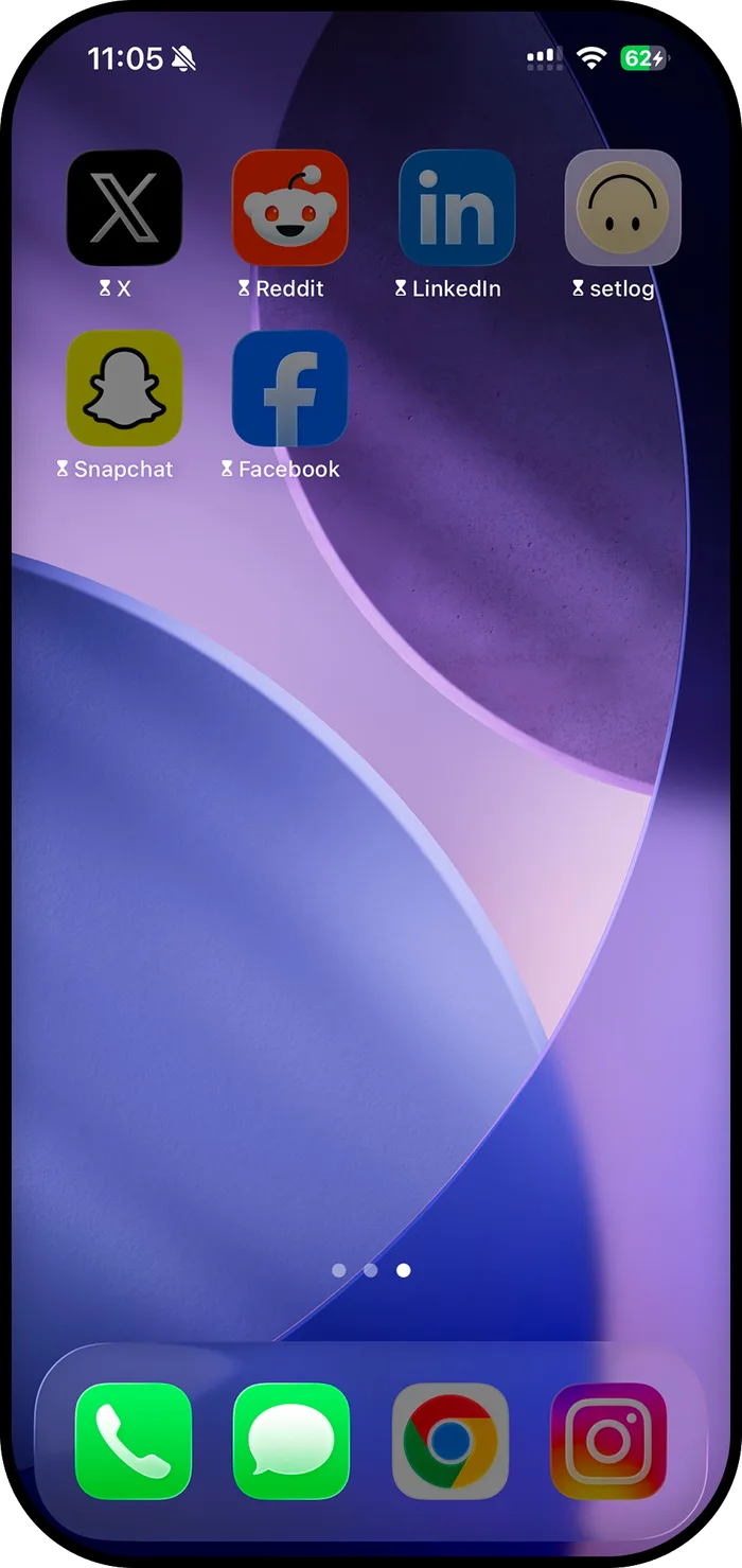 Distracting apps locked on the home screen